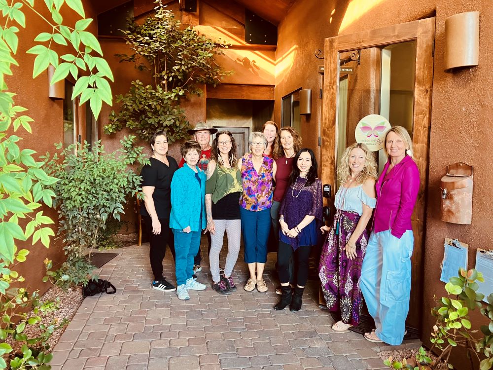 Sedona Self-Love Retreats Center Entry with some of the Awesome Self-Love Team!